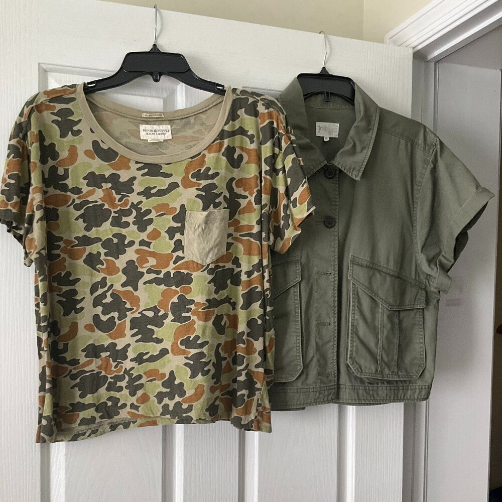 2 piece bundle!!  Ralph Lauren Denim & Supply tee and Jolt military jacket